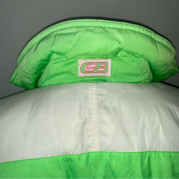 v i n t a g e :: Vibrant Neon Green Quilted Puffer Ski Winter Jacket - Picture 12 of 16